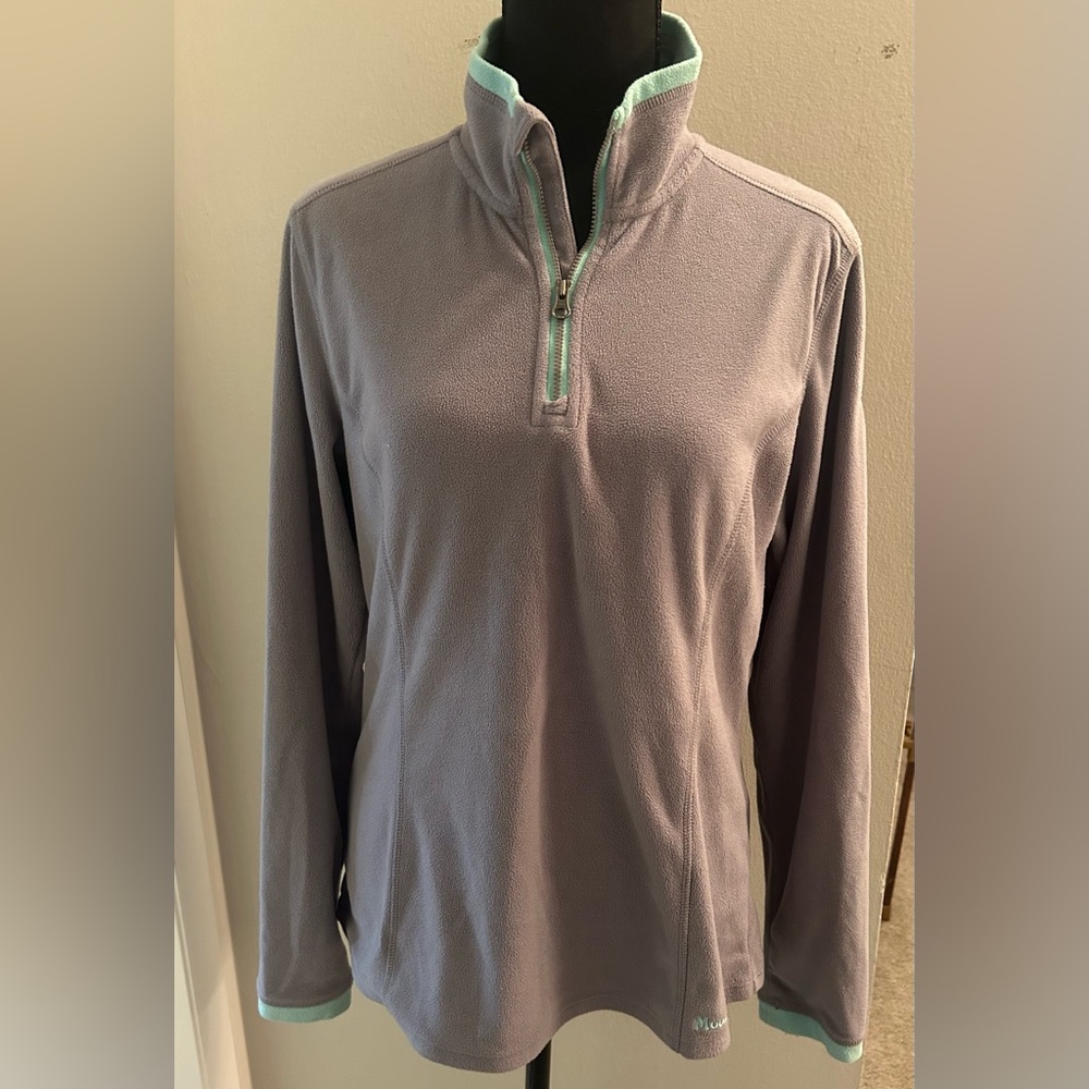 Moosejaw Gray and Mint Fleece quarter zip Jacket M
